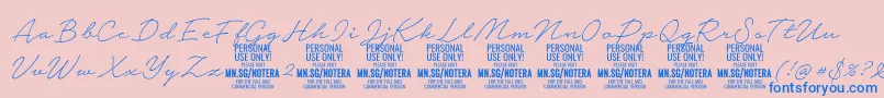 fuente Notera2thinPersonal – Fuentes Azules Sobre Fondo Rosa