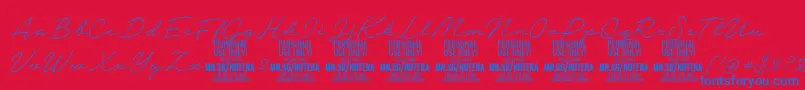 Notera2thinPersonal Font – Blue Fonts on Red Background