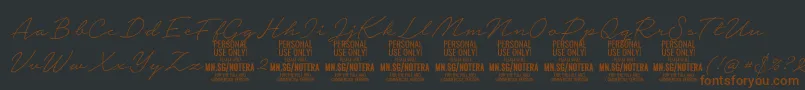 Notera2thinPersonal Font – Brown Fonts on Black Background