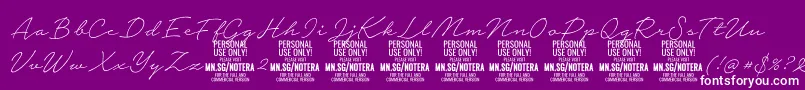 Notera2thinPersonal Font – White Fonts on Purple Background