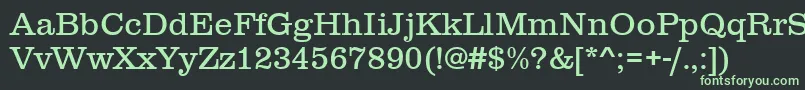 Fonte Clarendontlig – fontes verdes em um fundo preto