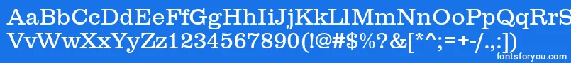 Czcionka Clarendontlig – białe czcionki na niebieskim tle