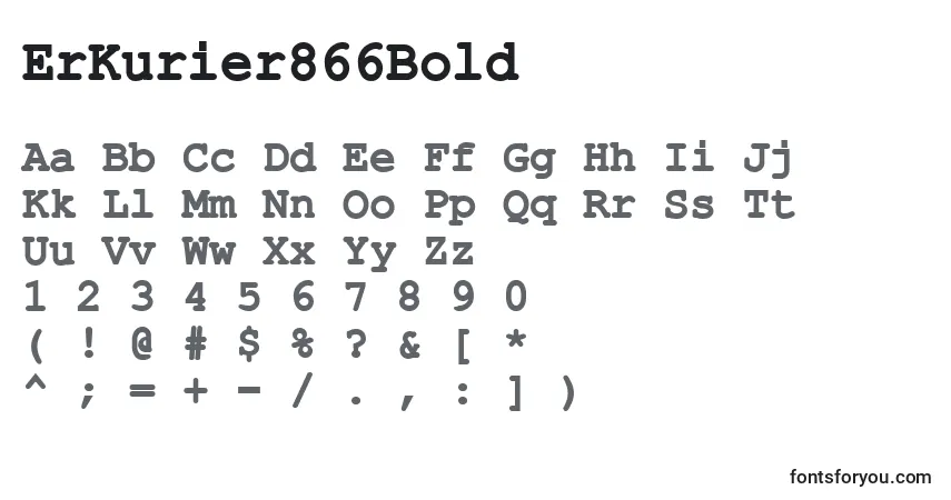 A fonte ErKurier866Bold – alfabeto, números, caracteres especiais