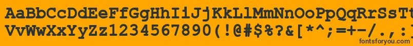 Шрифт ErKurier866Bold – чёрные шрифты на оранжевом фоне