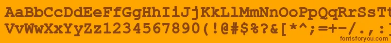 Czcionka ErKurier866Bold – brązowe czcionki na pomarańczowym tle