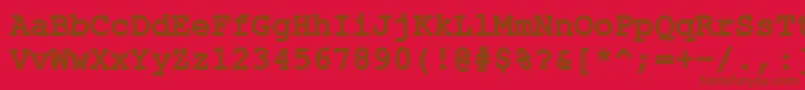 フォントErKurier866Bold – 赤い背景に茶色の文字