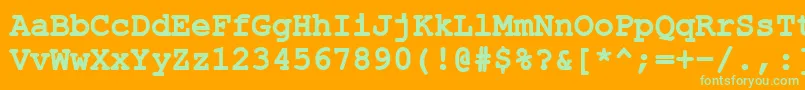 Fonte ErKurier866Bold – fontes verdes em um fundo laranja