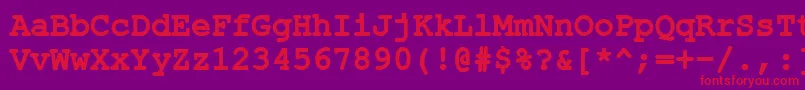 ErKurier866Bold Font – Red Fonts on Purple Background