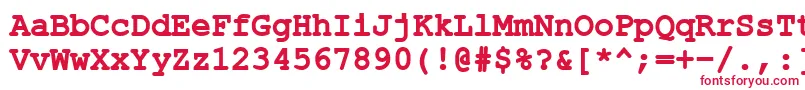 フォントErKurier866Bold – 白い背景に赤い文字