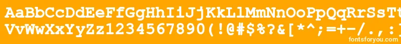 Шрифт ErKurier866Bold – белые шрифты на оранжевом фоне