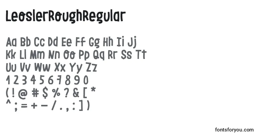 A fonte LeoslerRoughRegular – alfabeto, números, caracteres especiais