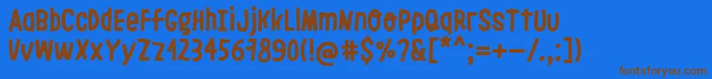 LeoslerRoughRegular Font – Brown Fonts on Blue Background