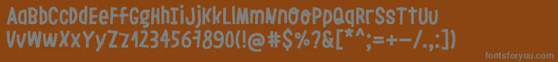 Więcej informacji o czcionce LeoslerRoughRegular Czcionka LeoslerRoughRegular – szare czcionki na brązowym tle