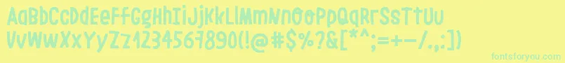 LeoslerRoughRegular-Schriftart – Grüne Schriften auf gelbem Hintergrund