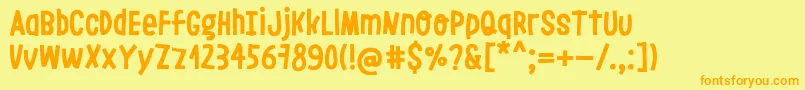 LeoslerRoughRegular Font – Orange Fonts on Yellow Background