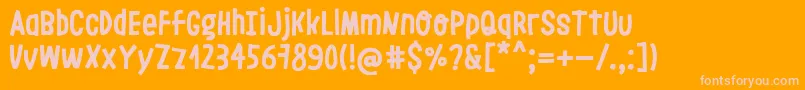 LeoslerRoughRegular Font – Pink Fonts on Orange Background