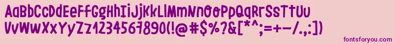 LeoslerRoughRegular Font – Purple Fonts on Pink Background