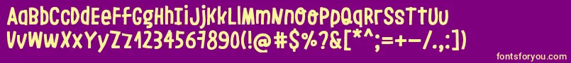フォントLeoslerRoughRegular – 紫の背景に黄色のフォント