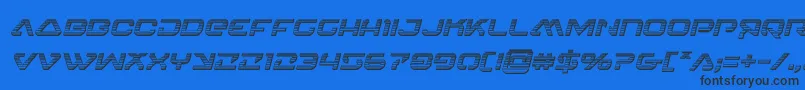 Шрифт 4114blasterv2chromeital – чёрные шрифты на синем фоне