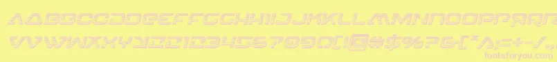 4114blasterv2chromeital Font – Pink Fonts on Yellow Background