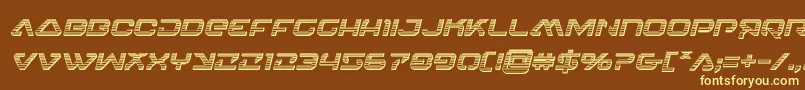 4114blasterv2chromeital Font – Yellow Fonts on Brown Background