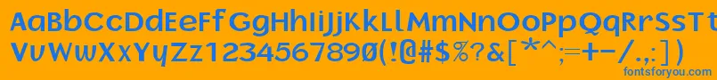 フォントBorrorBold – オレンジの背景に青い文字