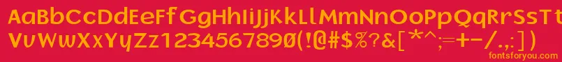 フォントBorrorBold – 赤い背景にオレンジの文字