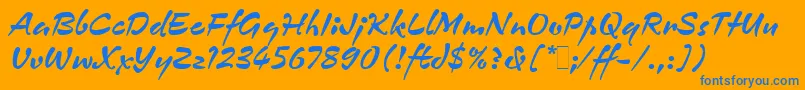 ZennorLetPlain.1.0-Schriftart – Blaue Schriften auf orangefarbenem Hintergrund
