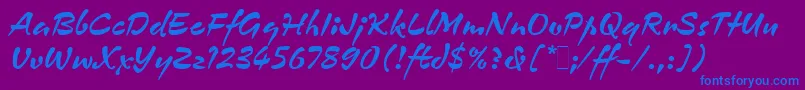 フォントZennorLetPlain.1.0 – 紫色の背景に青い文字