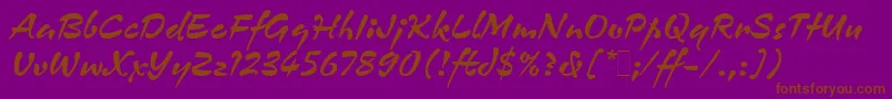 Czcionka ZennorLetPlain.1.0 – brązowe czcionki na fioletowym tle