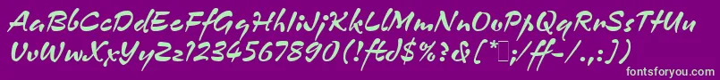 ZennorLetPlain.1.0 Font – Green Fonts on Purple Background