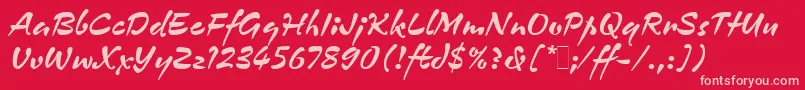 ZennorLetPlain.1.0 Font – Pink Fonts on Red Background