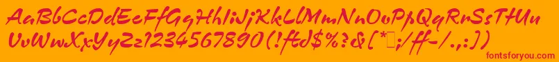 ZennorLetPlain.1.0 Font – Red Fonts on Orange Background