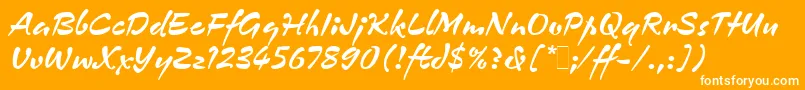 ZennorLetPlain.1.0-Schriftart – Weiße Schriften auf orangefarbenem Hintergrund