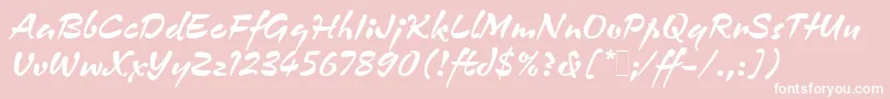 ZennorLetPlain.1.0-Schriftart – Weiße Schriften auf rosa Hintergrund