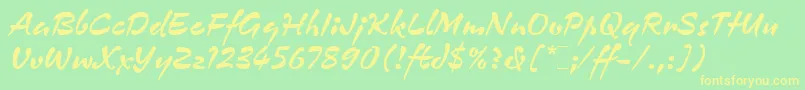フォントZennorLetPlain.1.0 – 黄色の文字が緑の背景にあります