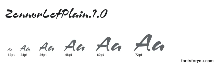 Размеры шрифта ZennorLetPlain.1.0