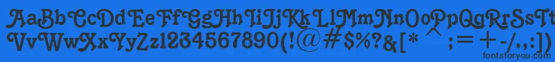 K1996J-fontti – mustat fontit sinisellä taustalla