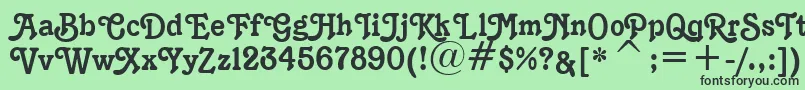Шрифт K1996J – чёрные шрифты на зелёном фоне