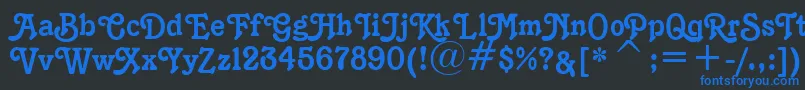 フォントK1996J – 黒い背景に青い文字