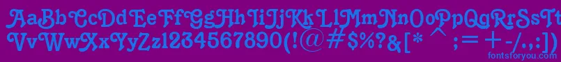 K1996J-fontti – siniset fontit violetilla taustalla