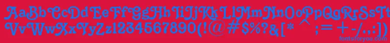 K1996J-fontti – siniset fontit punaisella taustalla