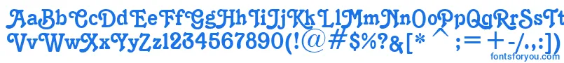 Fonte K1996J – fontes azuis em um fundo branco