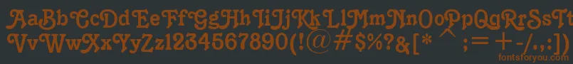 Czcionka K1996J – brązowe czcionki na czarnym tle