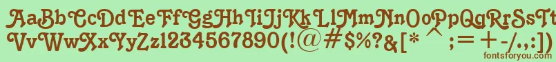 Шрифт K1996J – коричневые шрифты на зелёном фоне