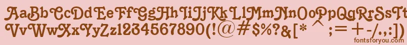 フォントK1996J – ピンクの背景に茶色のフォント