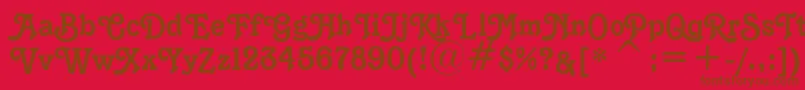 Czcionka K1996J – brązowe czcionki na czerwonym tle
