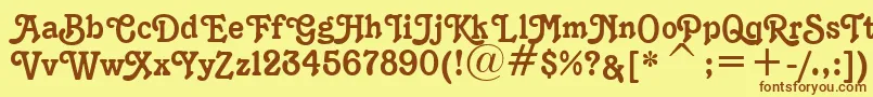 K1996J-fontti – ruskeat fontit keltaisella taustalla