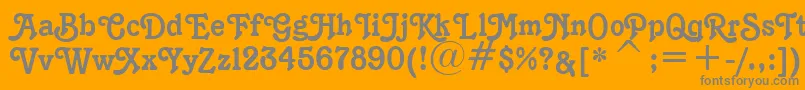 K1996J Font – Gray Fonts on Orange Background