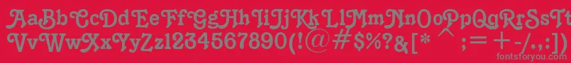 フォントK1996J – 赤い背景に灰色の文字
